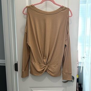 Long sleeve open shoulder shirt